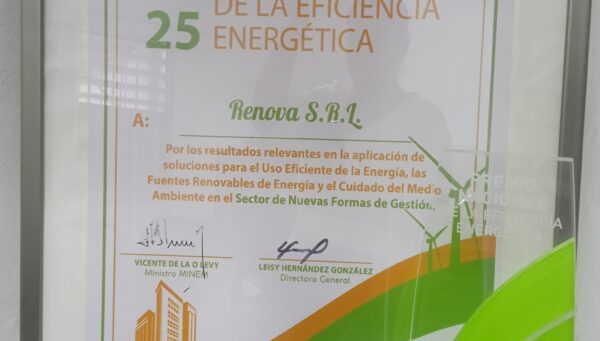 Renova S.R.L. receives the National Award for Energy Efficiency 2025.